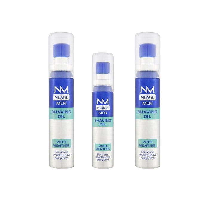 Nuage MEN Shaving Oil Menthol Pre Shave with Pump 25ml (3 Pack)