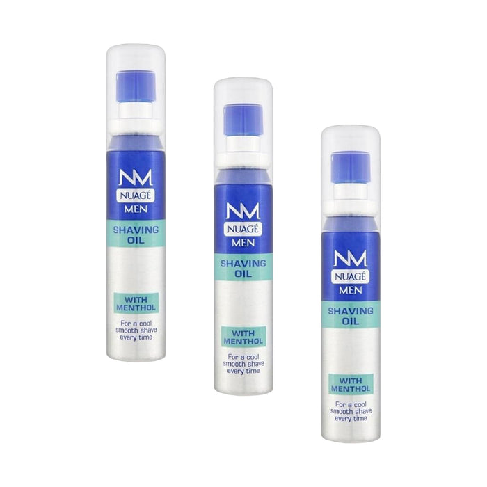 Nuage MEN Shaving Oil Menthol Pre Shave with Pump 25ml (3 Pack)