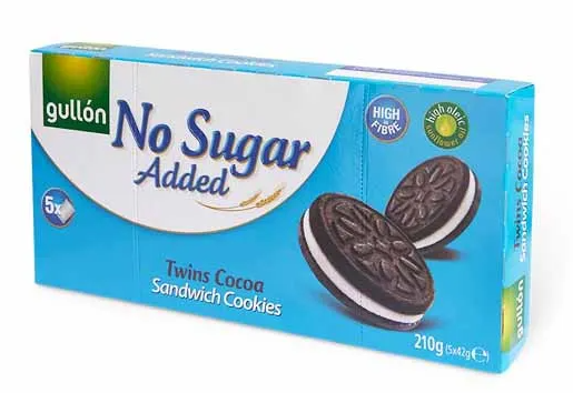 Gullon Twin Cocoa Sandwich Cookies 210g - No Added Sugar